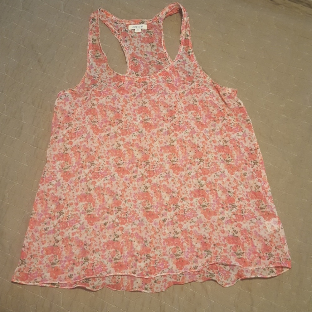 Aerie Chiffon Floral Tank, Sz M